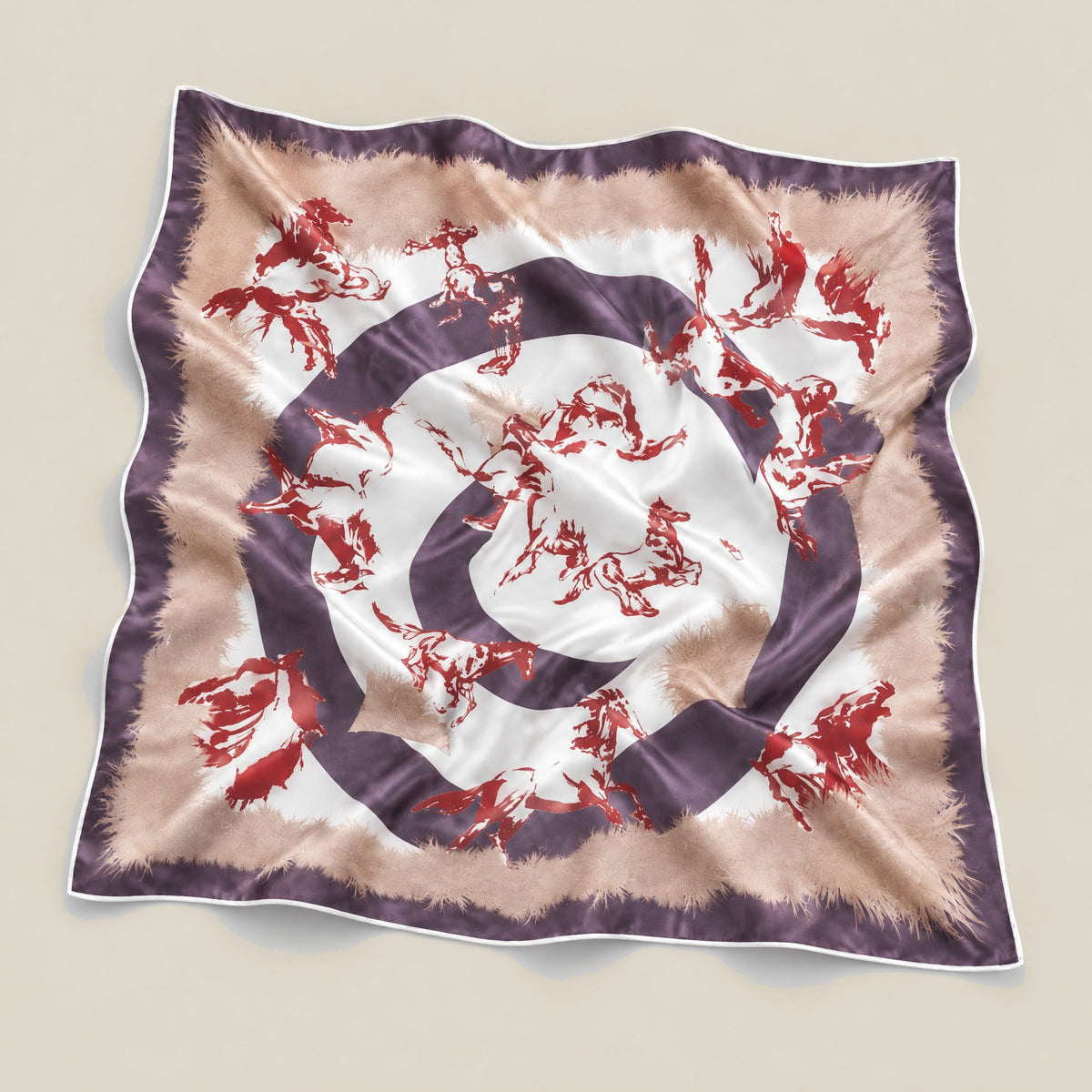 Spring Bloom mulberry silk square scarf detail showing silk texture and print