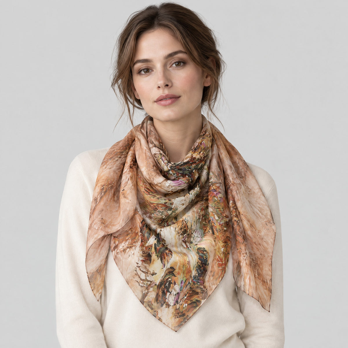Rising Wind Jacquard Mulberry Silk Scarf – 43 x 75 in