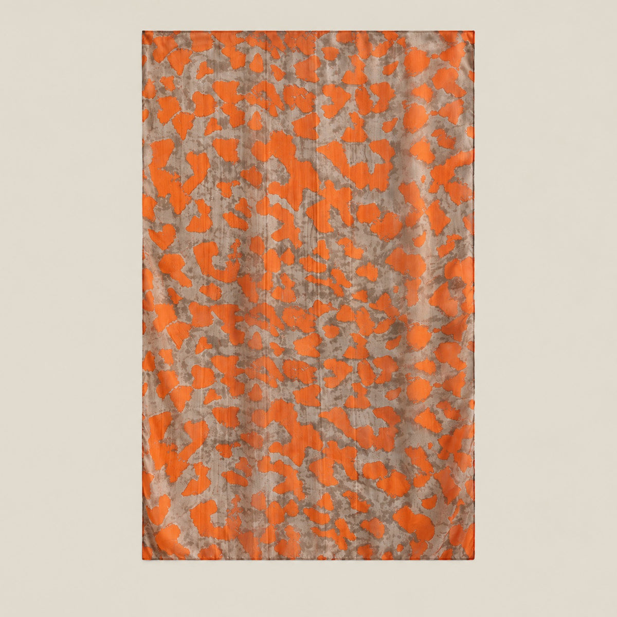 Orange Animal Print mulberry silk scarf