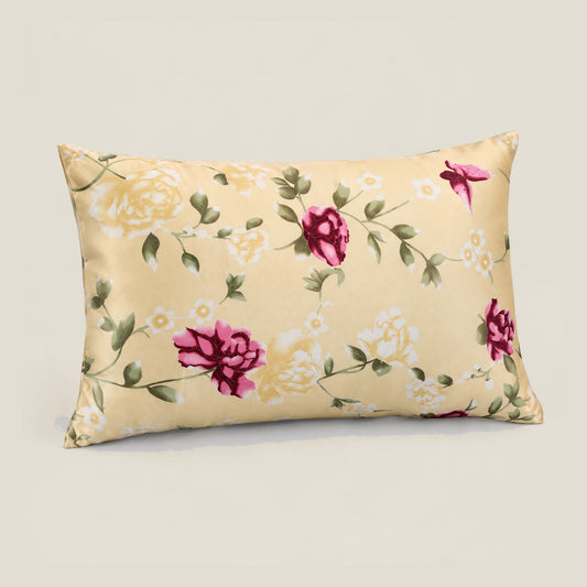 Butter Rose printed mulberry silk pillowcase