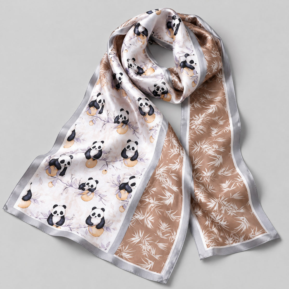 Bamboo Leisure Slim Mulberry Silk Scarf – 6 x 59 in