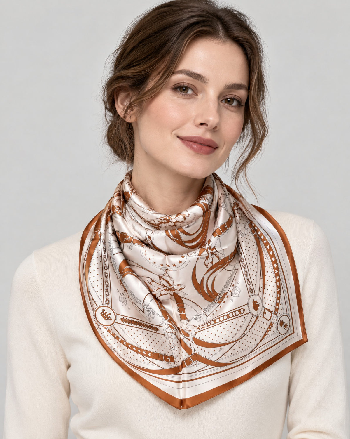 Equestrian Weave Mulberry Silk Square Scarf – 27 in