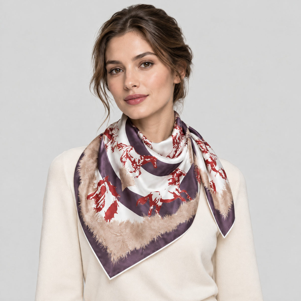 Spring Bloom Mulberry Silk Square Scarf – 43 x 43 in