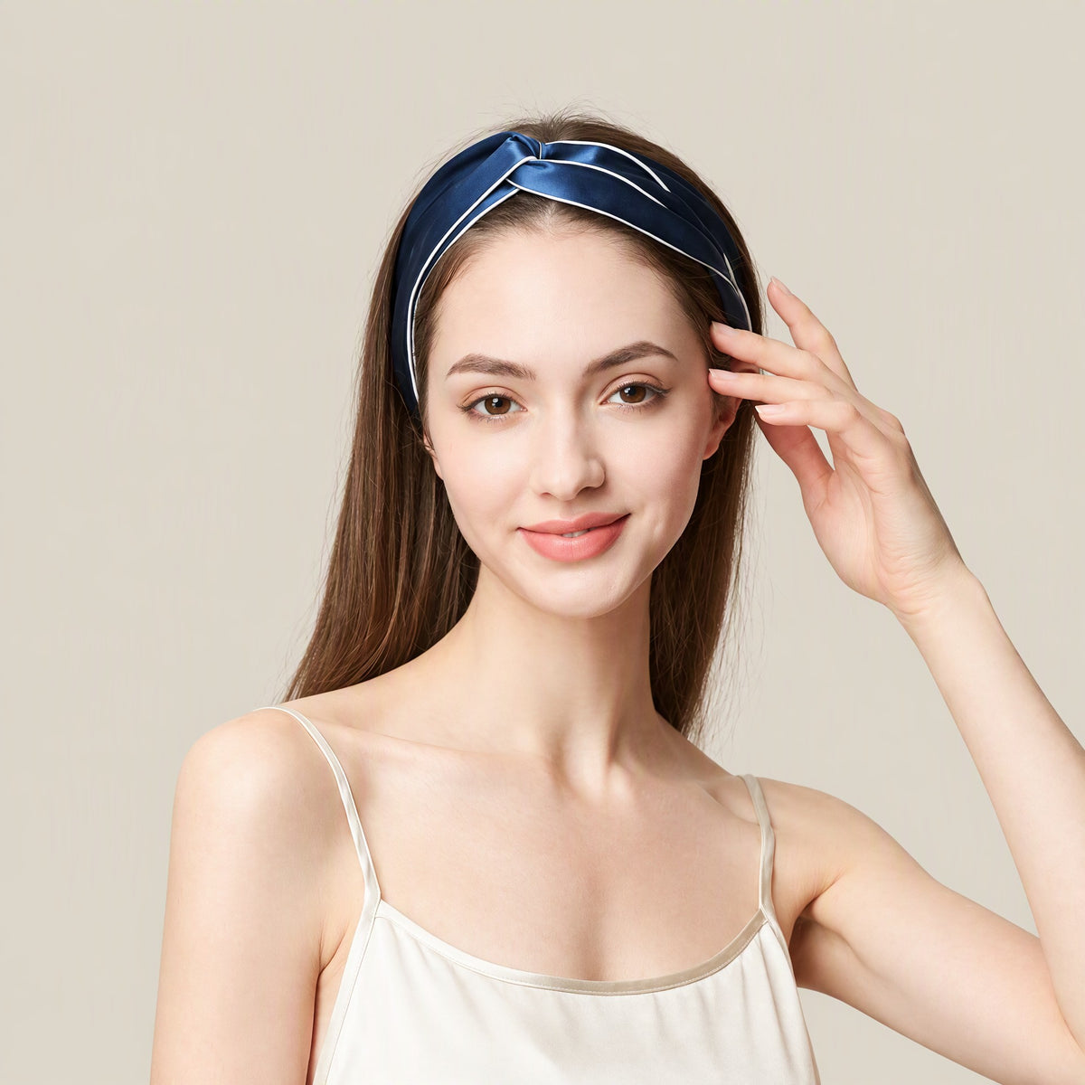 19 Momme Mulberry Silk Headband – Twisted Knot Wide Hairband