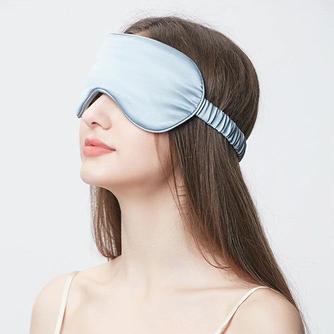 16 Momme Embroidered 100% Mulberry Silk Sleep Eye Mask – Light-Blocking, Breathable for Travel & Sleep