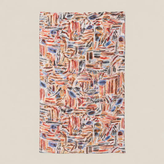 Doodle stripe mulberry silk scarf, 69 x 43 in