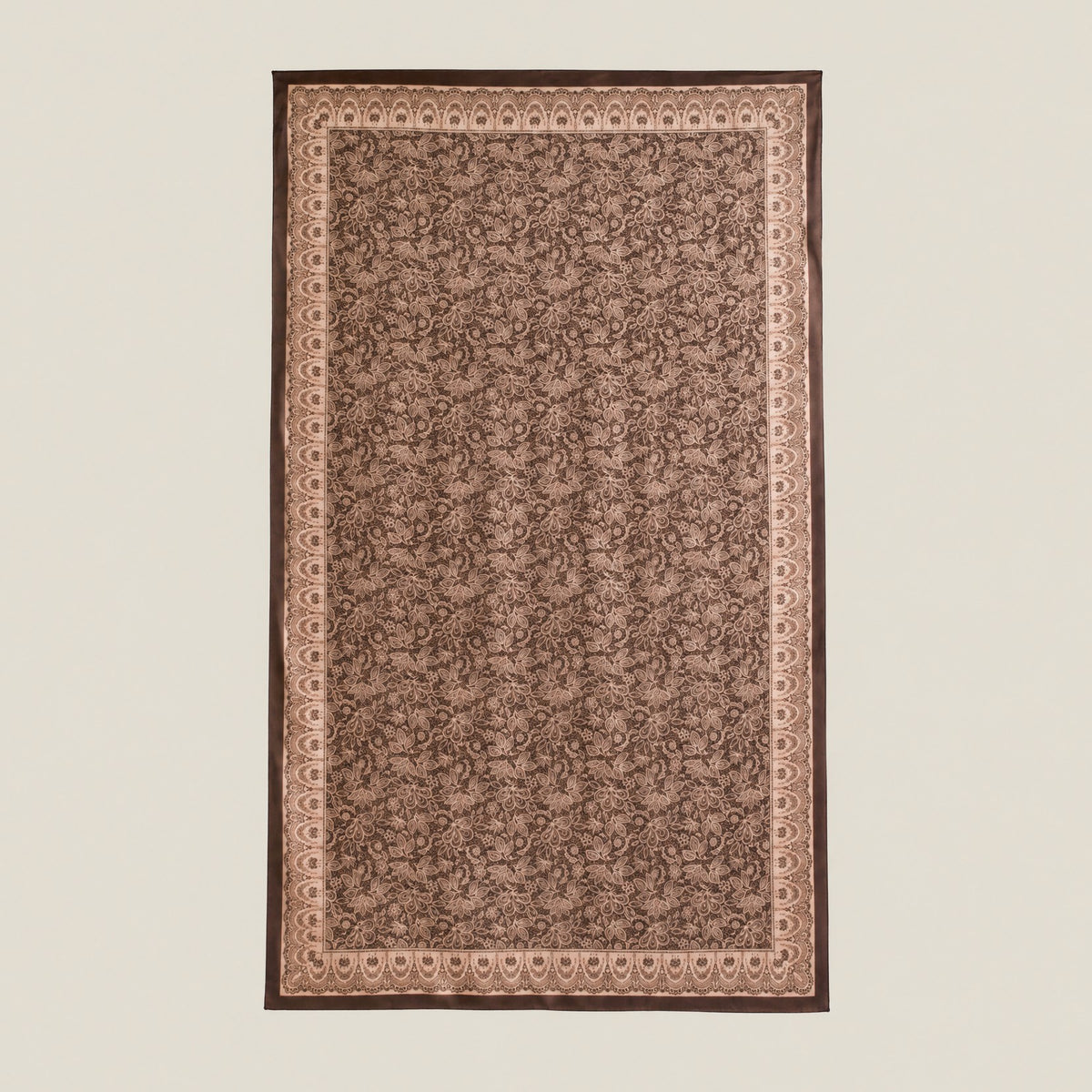 Brown muted-tone mulberry silk scarf