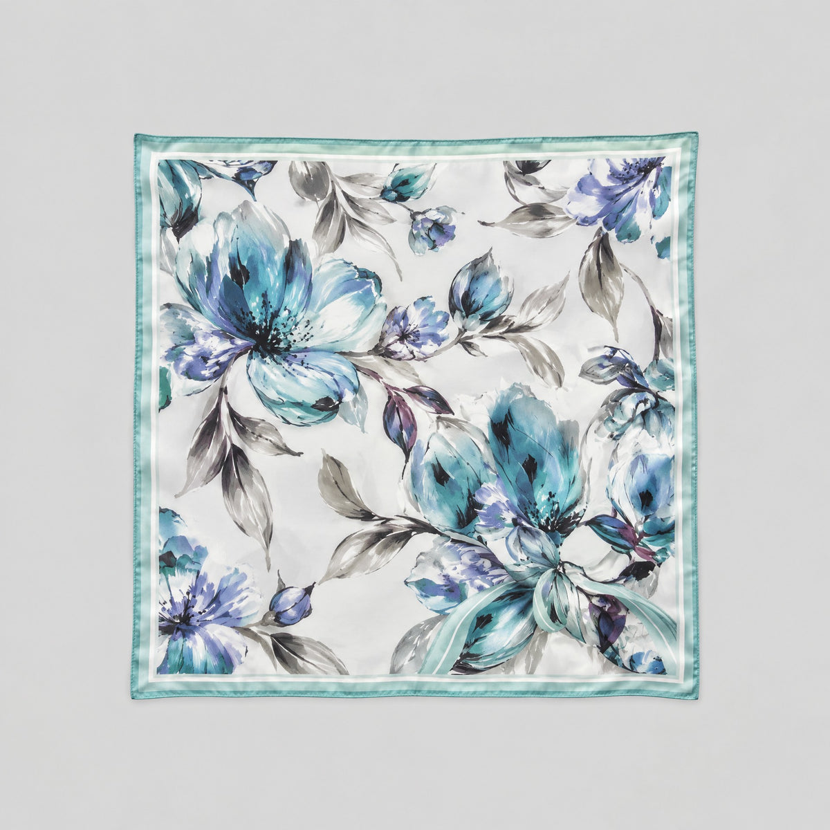 Blooming Mulberry Silk Square Scarf – 21 x 21 in
