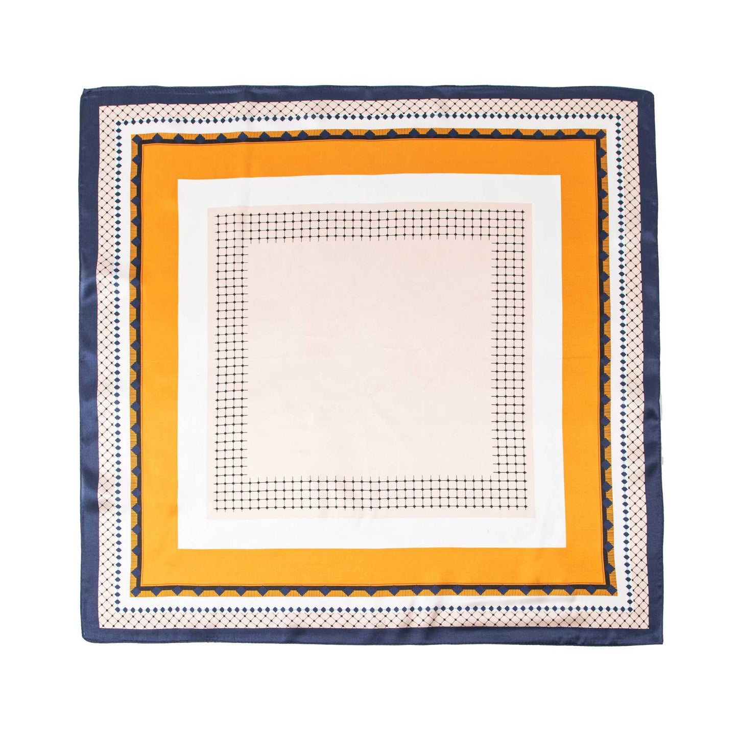 Mulberry Silk Square Scarf with Peony Print – 26 x 26 in, Hand-Rolled Hem