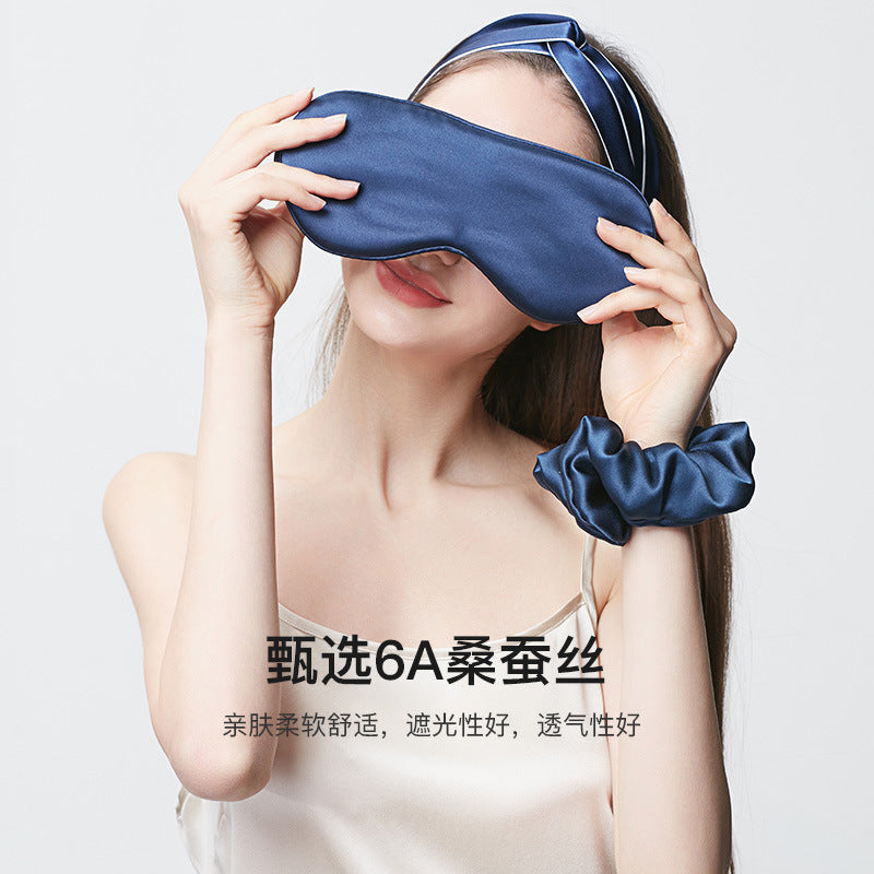 100% Mulberry Silk Sleep Eye Mask – 16 Momme Double-Side Real Silk, Light-Blocking, Gentle on Skin, Custom Logo Embroidery Available