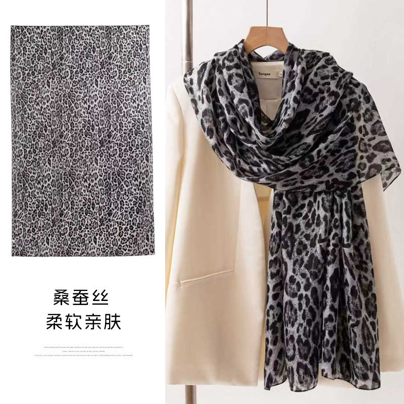 Mulberry Silk Long Scarf with Bohemian Floral Print – Lightweight Spring Shawl for Women