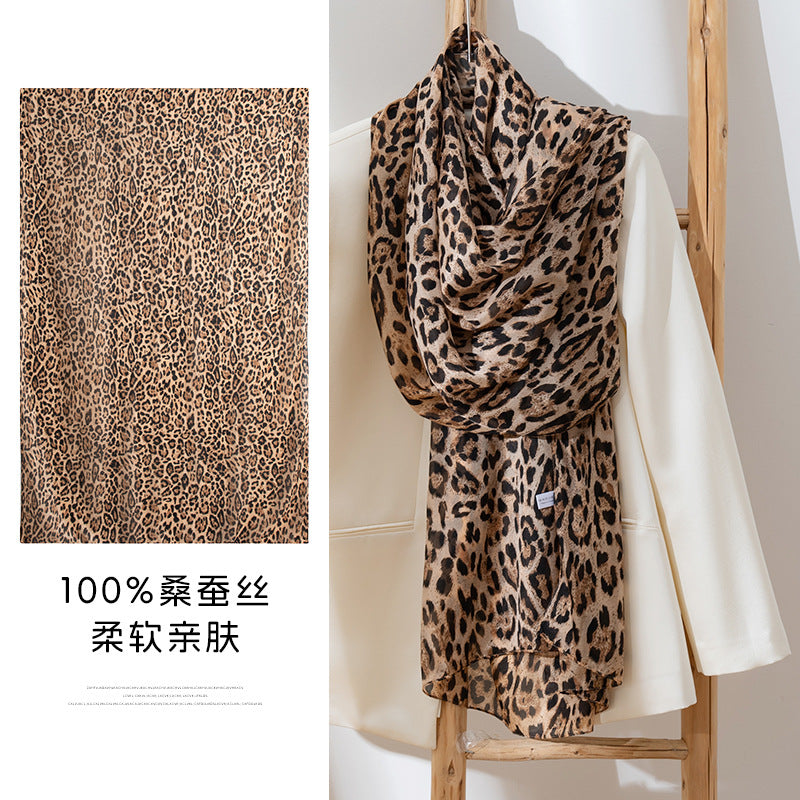 Mulberry Silk Long Scarf with Bohemian Floral Print – Lightweight Spring Shawl for Women