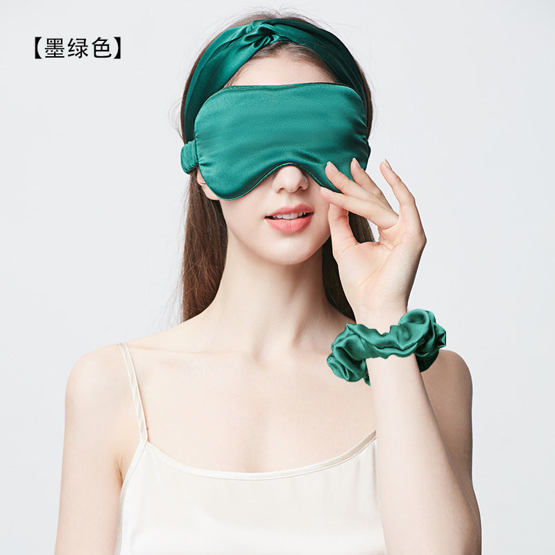 Dark Green 19 Momme Eye Mask Variant