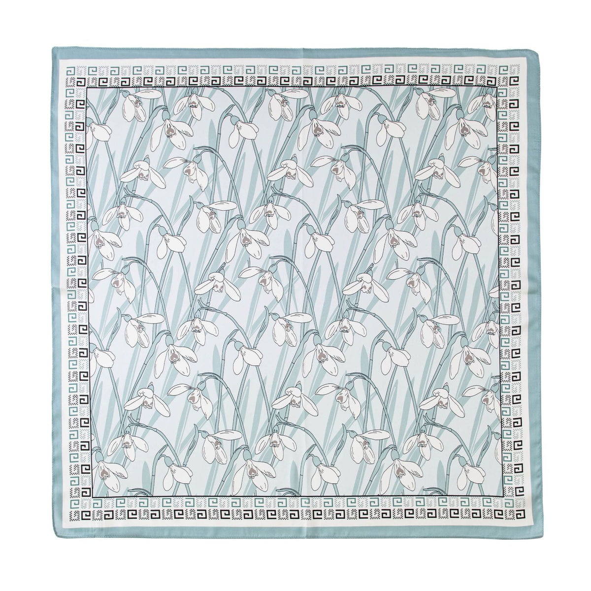 Gray Blue mulberry silk square scarf, 26 x 26 in