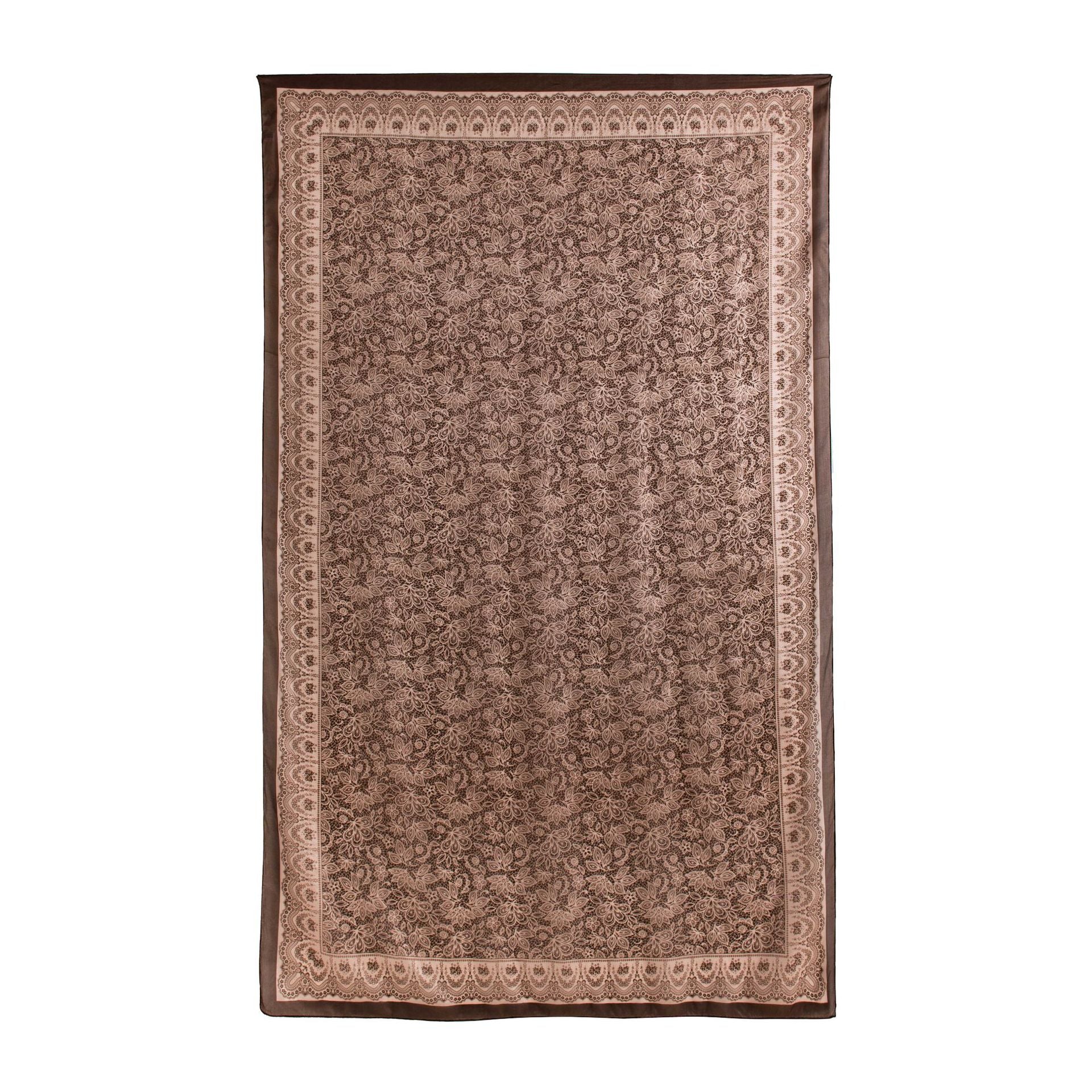 Mulberry Silk Long Scarf with Printed Patterns – Lightweight, Breathable Vintage Shawl for Spring, 69 x 43 in