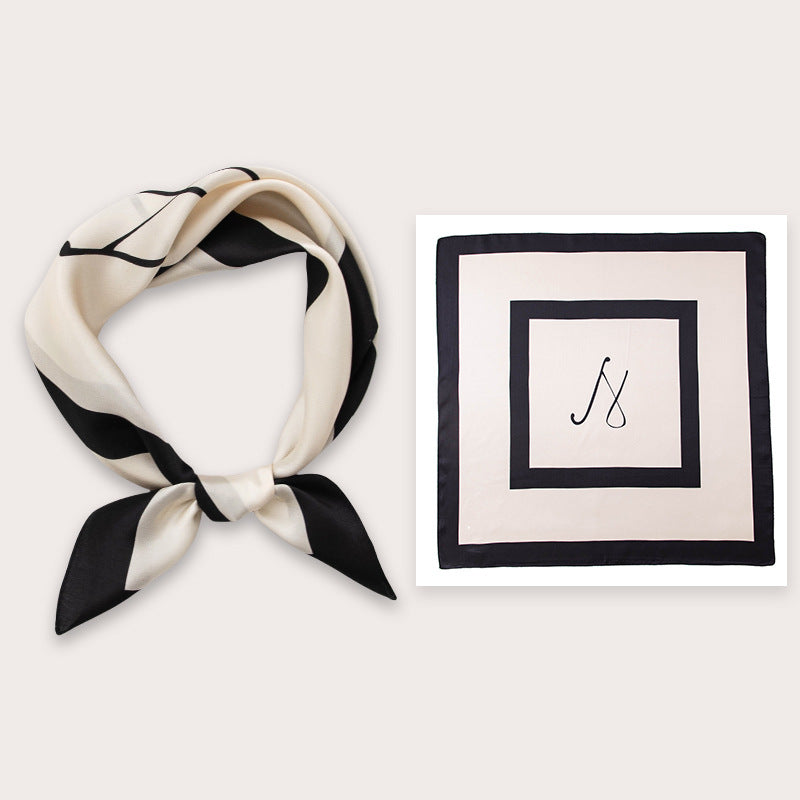 Mulberry Silk Square Scarf 53 cm Floral Print Bandana – Lightweight Neckerchief for Spring