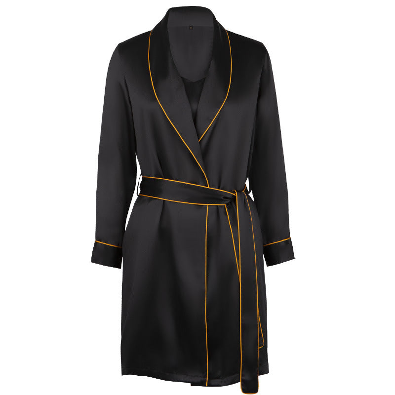 100% Mulberry Silk Camisole & Robe Sleepwear Set, 19 Momme, 2-Piece Loungewear