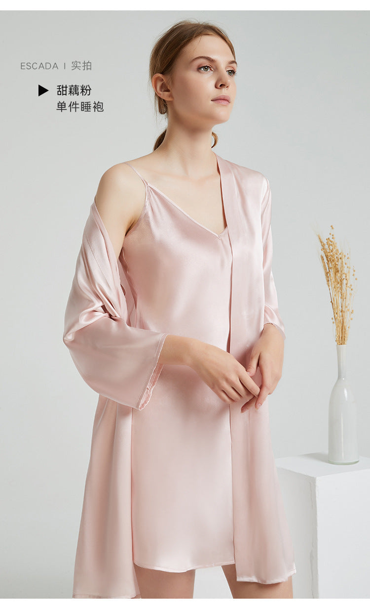 19 Momme 100% Mulberry Silk Robe – Lightweight Luxury Loungewear