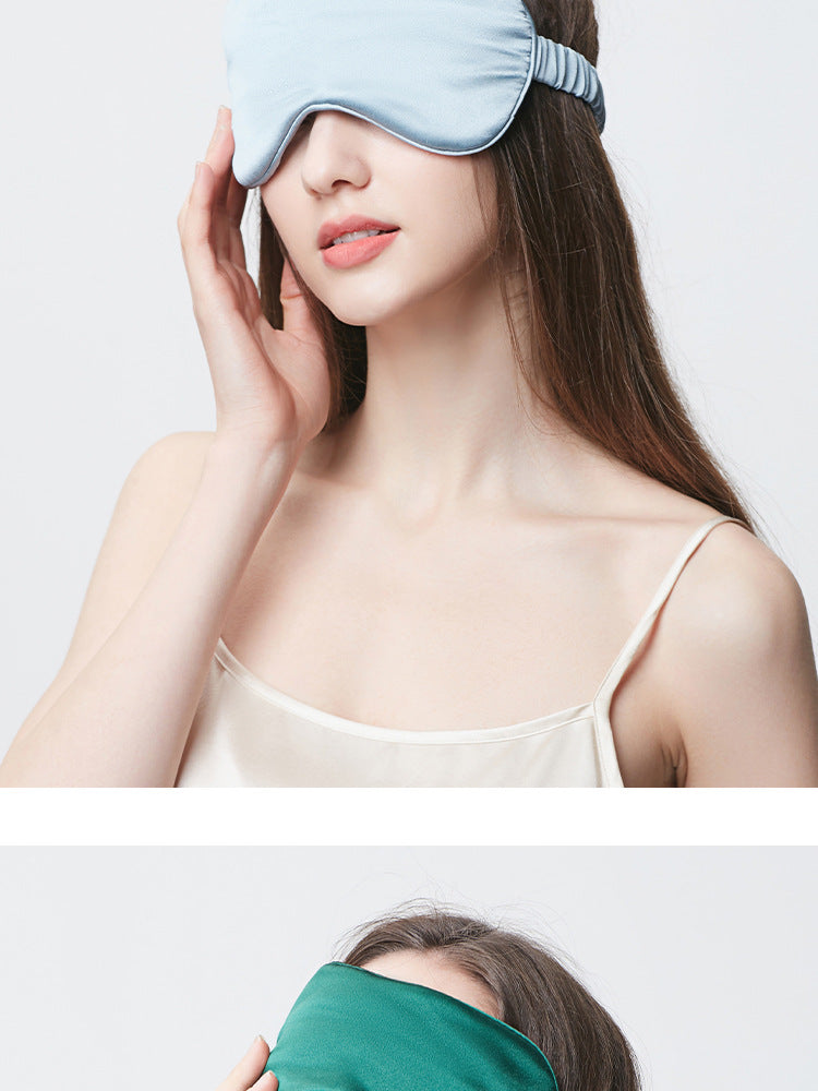 100% Mulberry Silk Sleep Eye Mask – 22 Momme Thickened, Light-Blocking, Zero Pressure, with Matching Silk Scrunchie and Headband