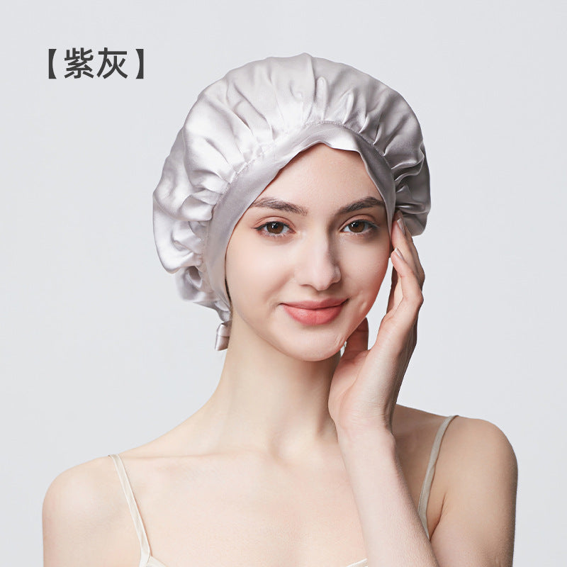 100% Mulberry Silk Sleep Cap – 19 Momme Thick Double-Layer Hair Care Bonnet for Frizz-Free Hair