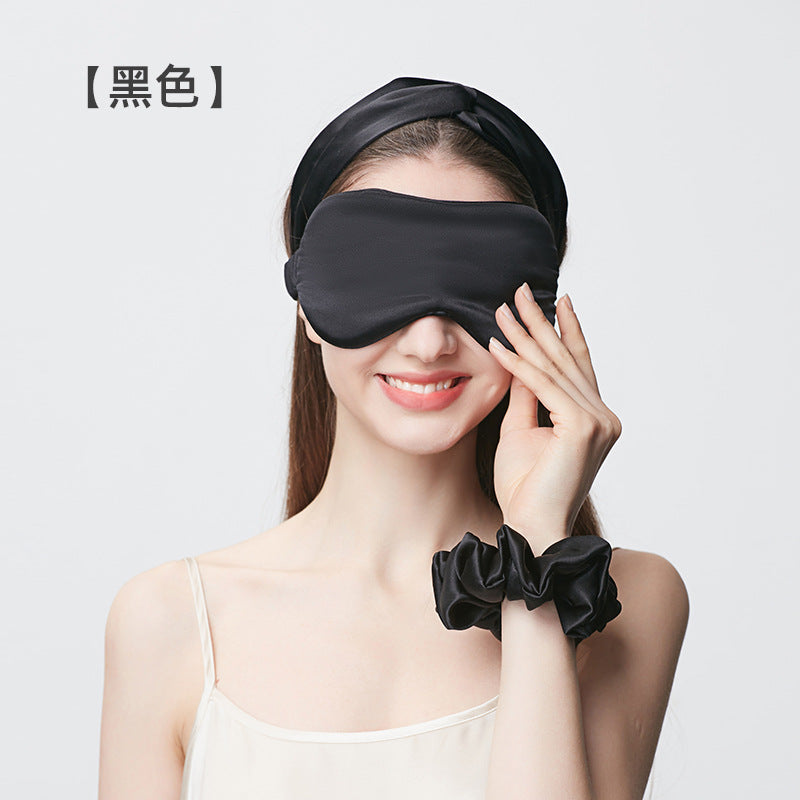 Black 19 Momme Eye Mask (approx. 8.7 x 3.9 in) Variant