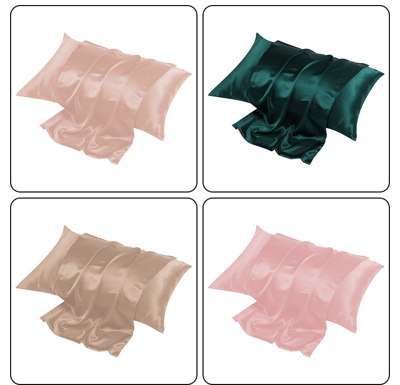 Apricot silk pillowcase in a soft warm tone on a white background