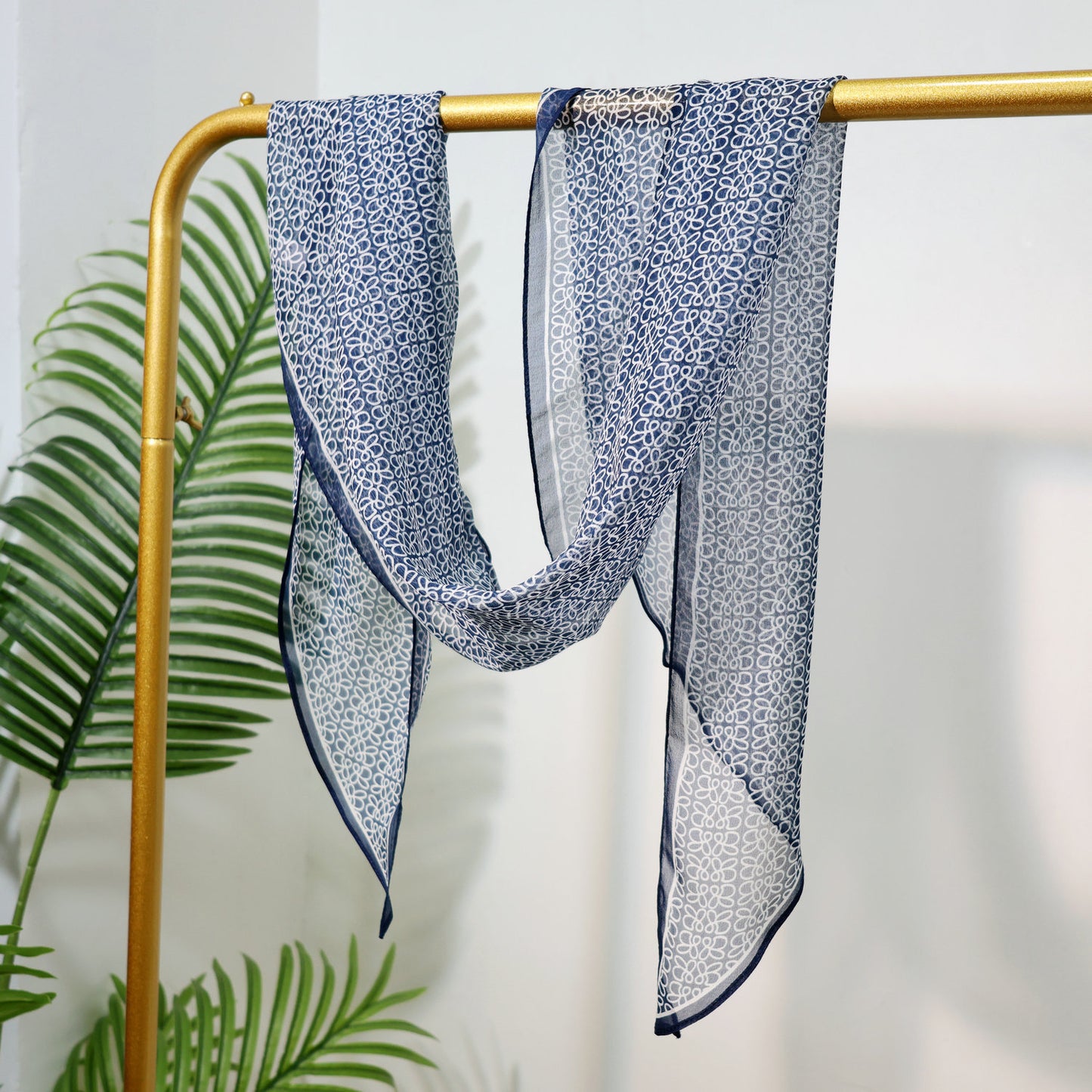 Long Oblique Silk Scarf with Polka Dot Print – 100% Mulberry Silk Lightweight Stole for Neck, Head & Hair, 33 x 160 cm