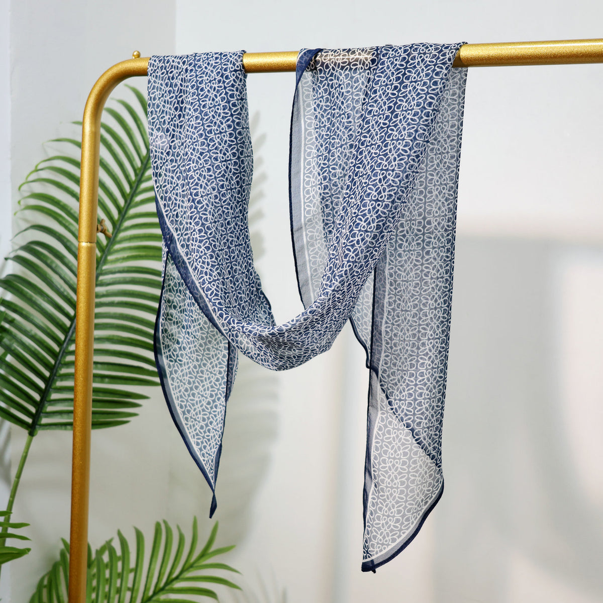 Long Oblique Silk Scarf with Polka Dot Print – 100% Mulberry Silk Lightweight Stole for Neck, Head & Hair, 33 x 160 cm
