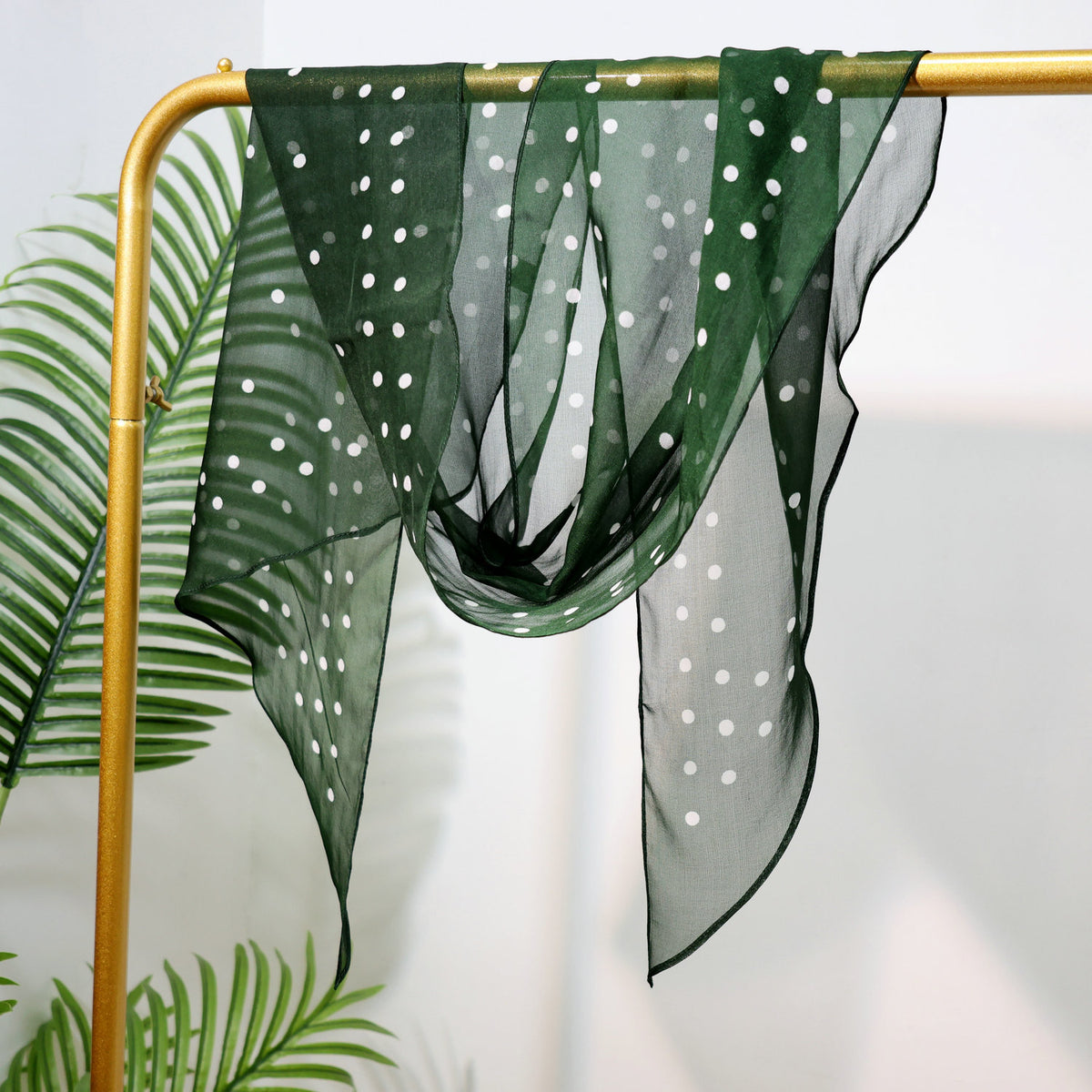 Long Oblique Silk Scarf with Polka Dot Print – 100% Mulberry Silk Lightweight Stole for Neck, Head & Hair, 33 x 160 cm