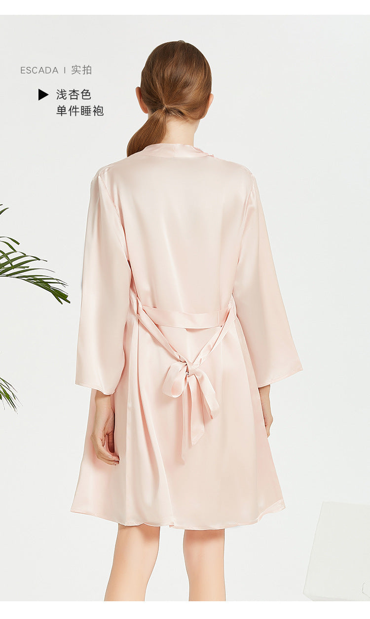 19 Momme 100% Mulberry Silk Robe – Lightweight Luxury Loungewear