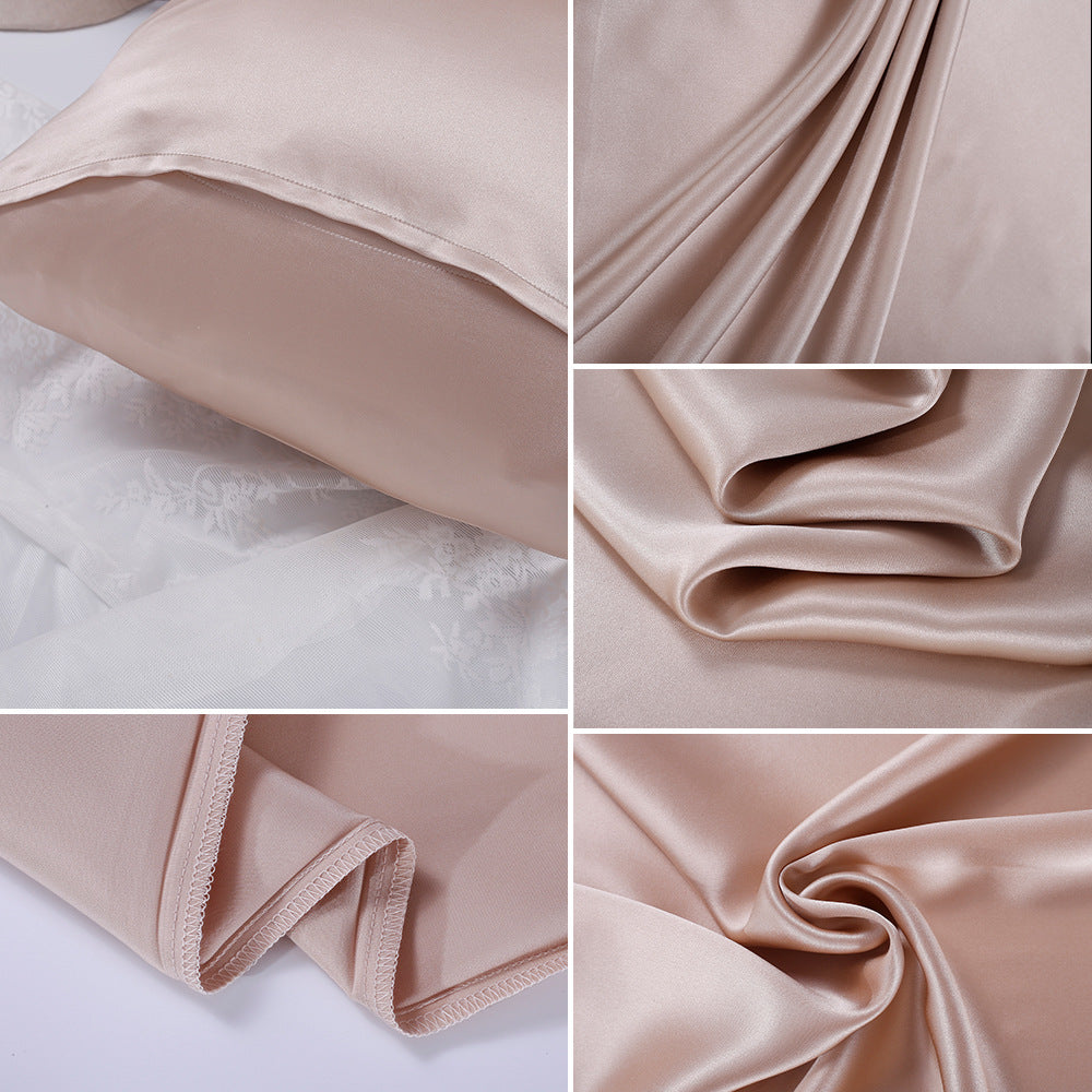 19 Momme Mulberry Silk Pillowcase – Solid Color Envelope Closure for Smooth, Healthy Sleep
