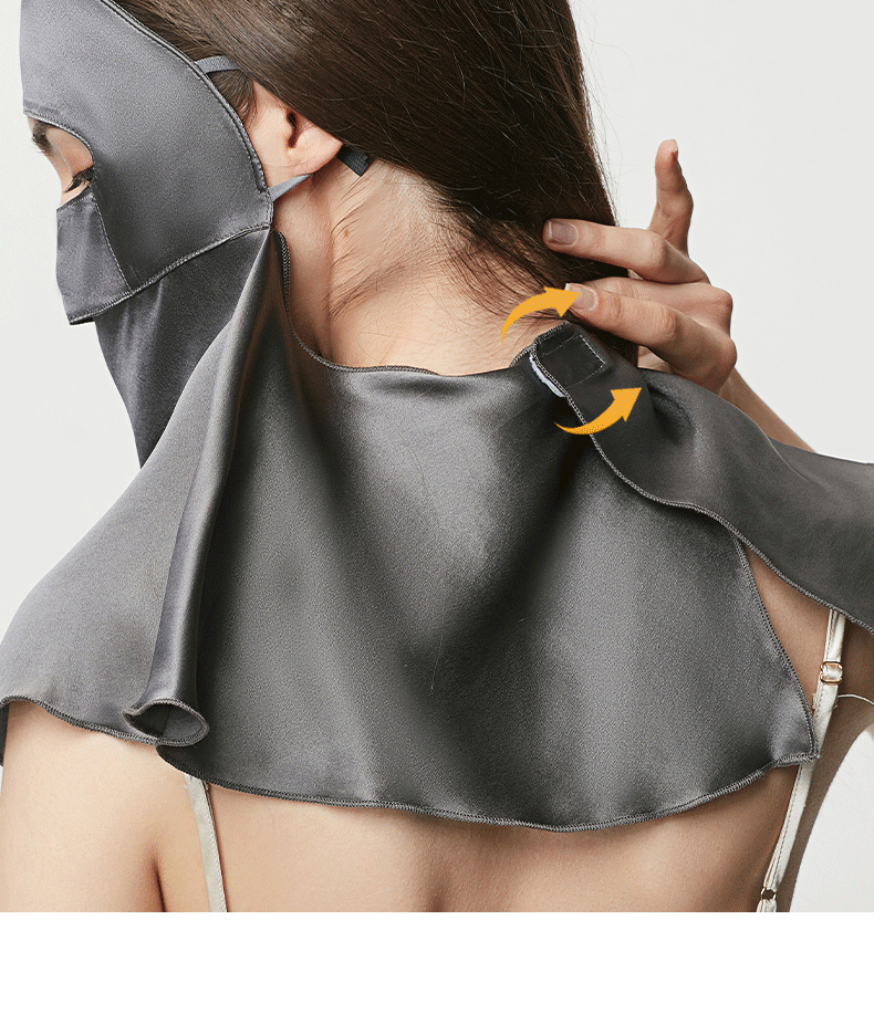 100% Mulberry Silk Full Face Sun Protection Mask with Neck Coverage – UV Shield, Breathable, Unisex