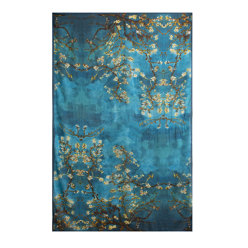 Mulberry Silk Long Scarf for Women – Lightweight Floral Print Shawl Wrap for Spring, 69 x 43 in