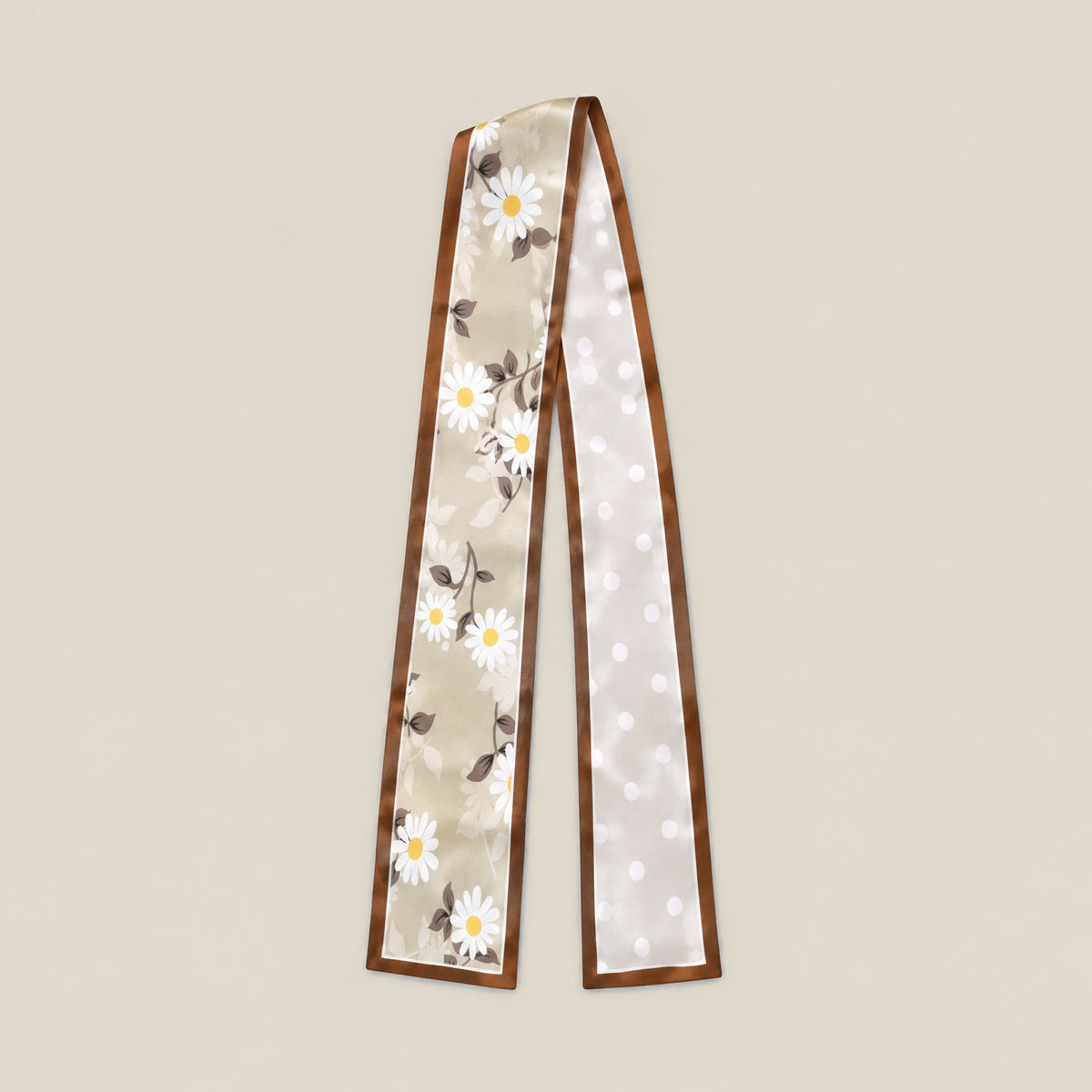Sunny Daisy slim mulberry silk scarf