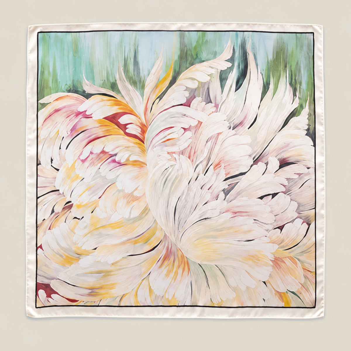 Elegant Lily mulberry silk square scarf