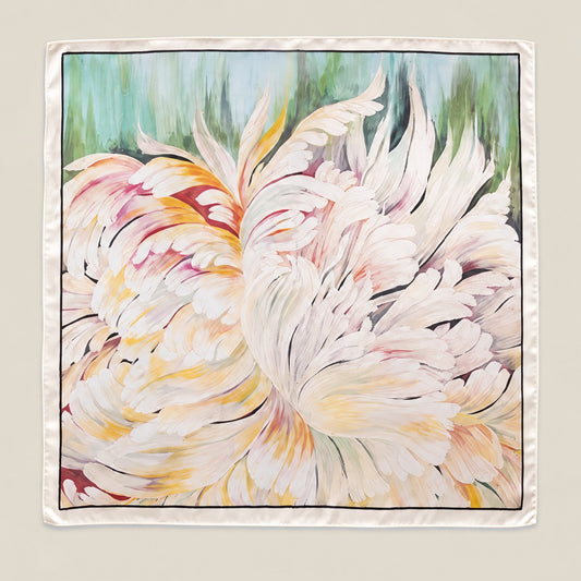 Elegant Lily mulberry silk square scarf