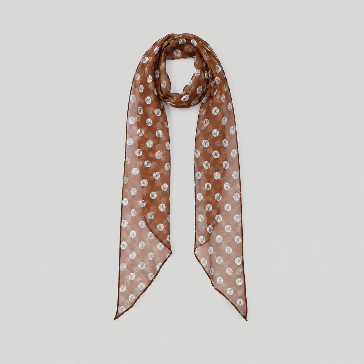 Water Wave Dot Mulberry Silk Long Scarf – 13 x 63 in