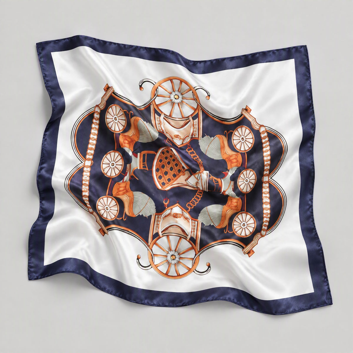 Pumpkin Carriage Mulberry Silk Square Scarf – 43 x 43 in