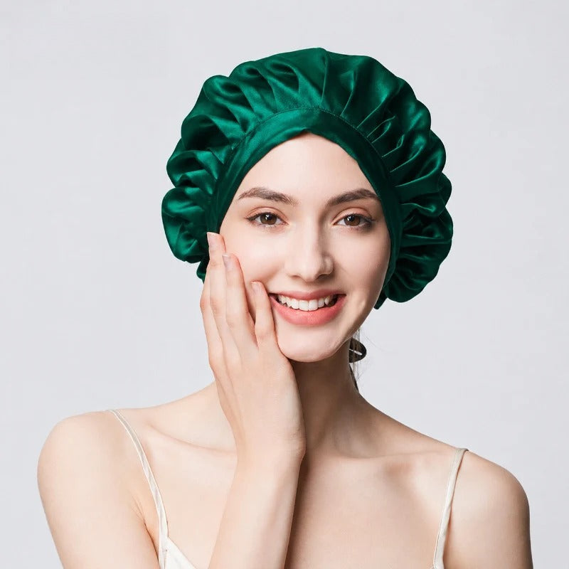 19 Momme 100% Mulberry Silk Sleep Cap – Double-Layer Hair Bonnet for Frizz-Free Hair