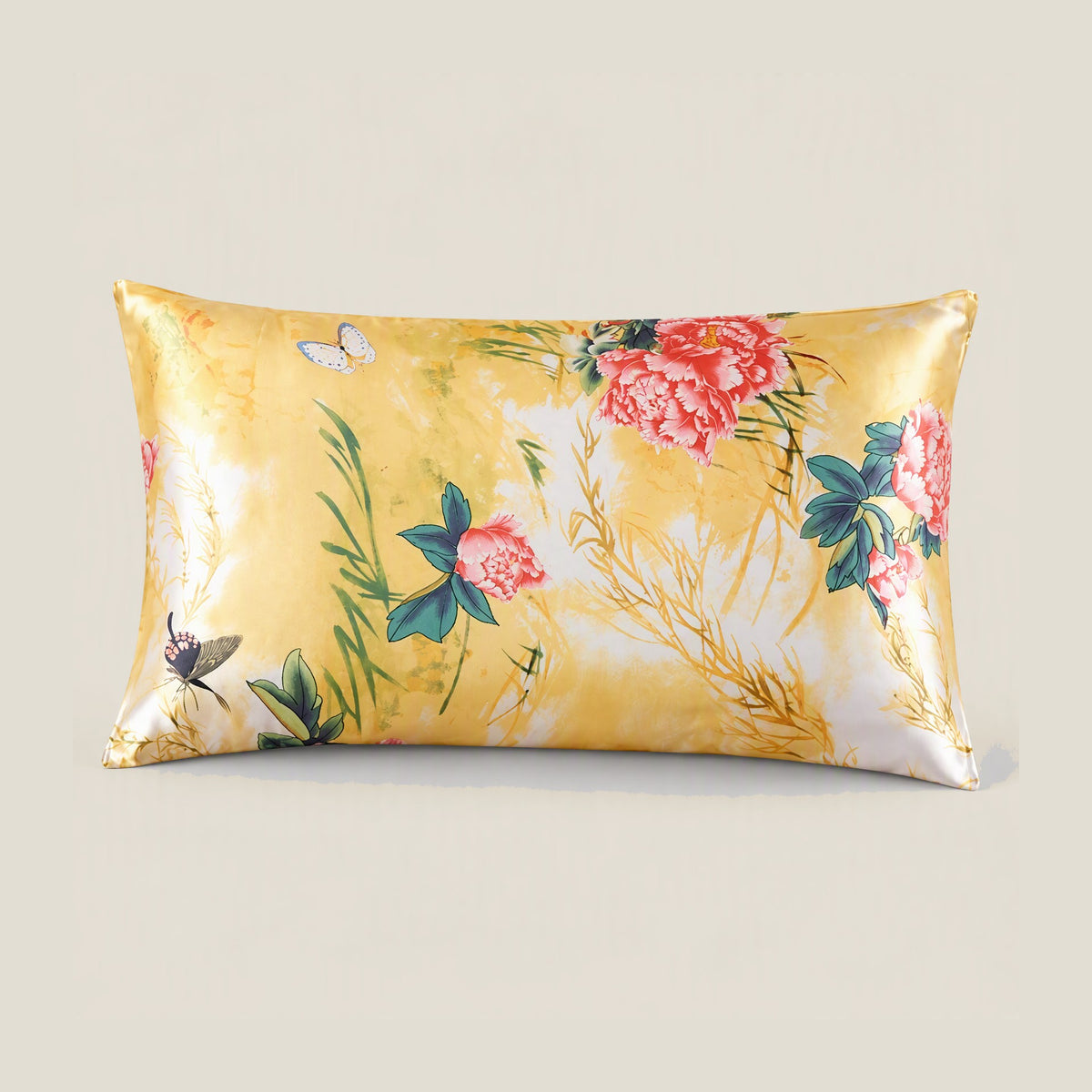Amber Garden printed mulberry silk pillowcase