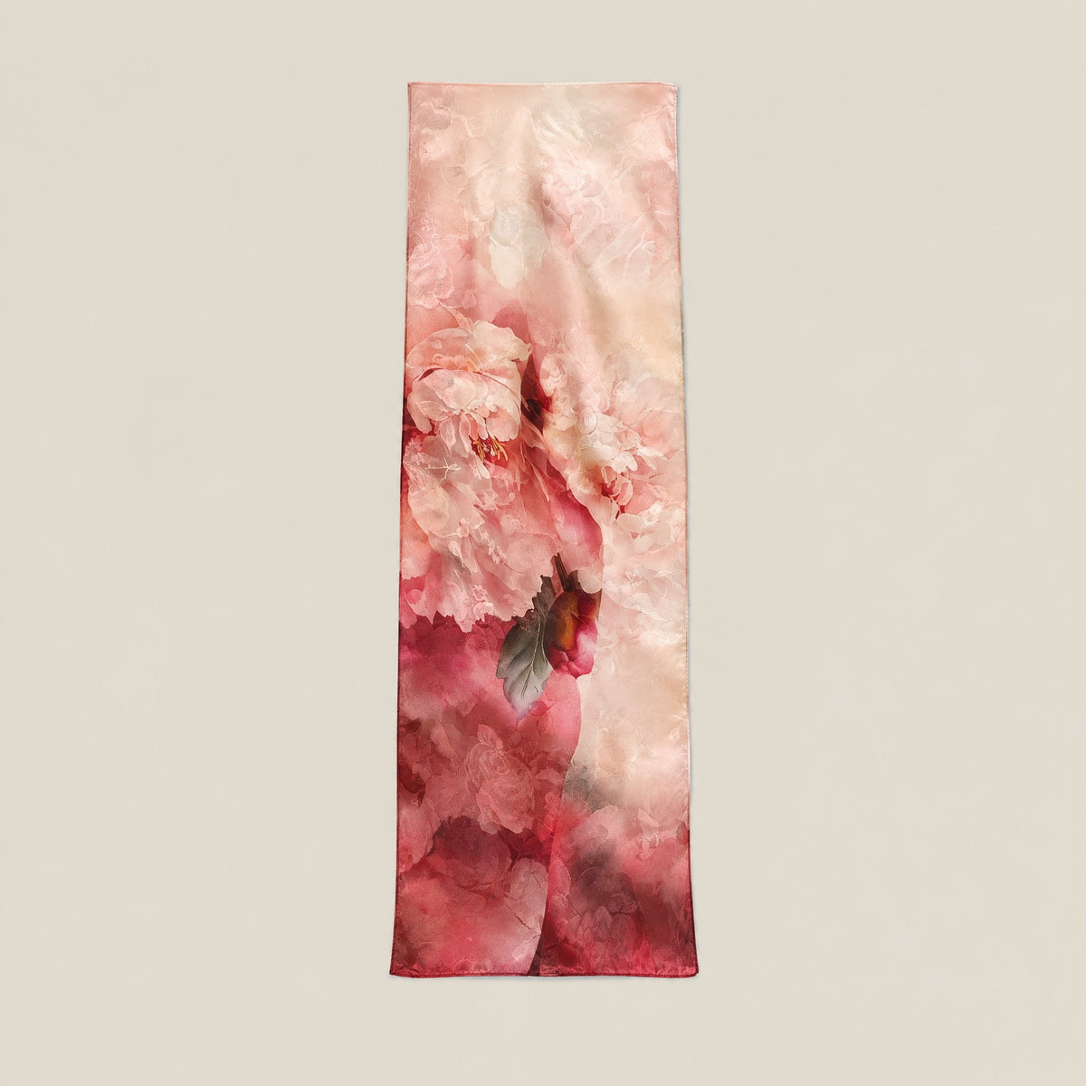Peony Bloom jacquard mulberry silk scarf