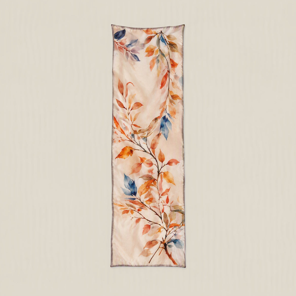 Autumn leaves mulberry silk scarf
