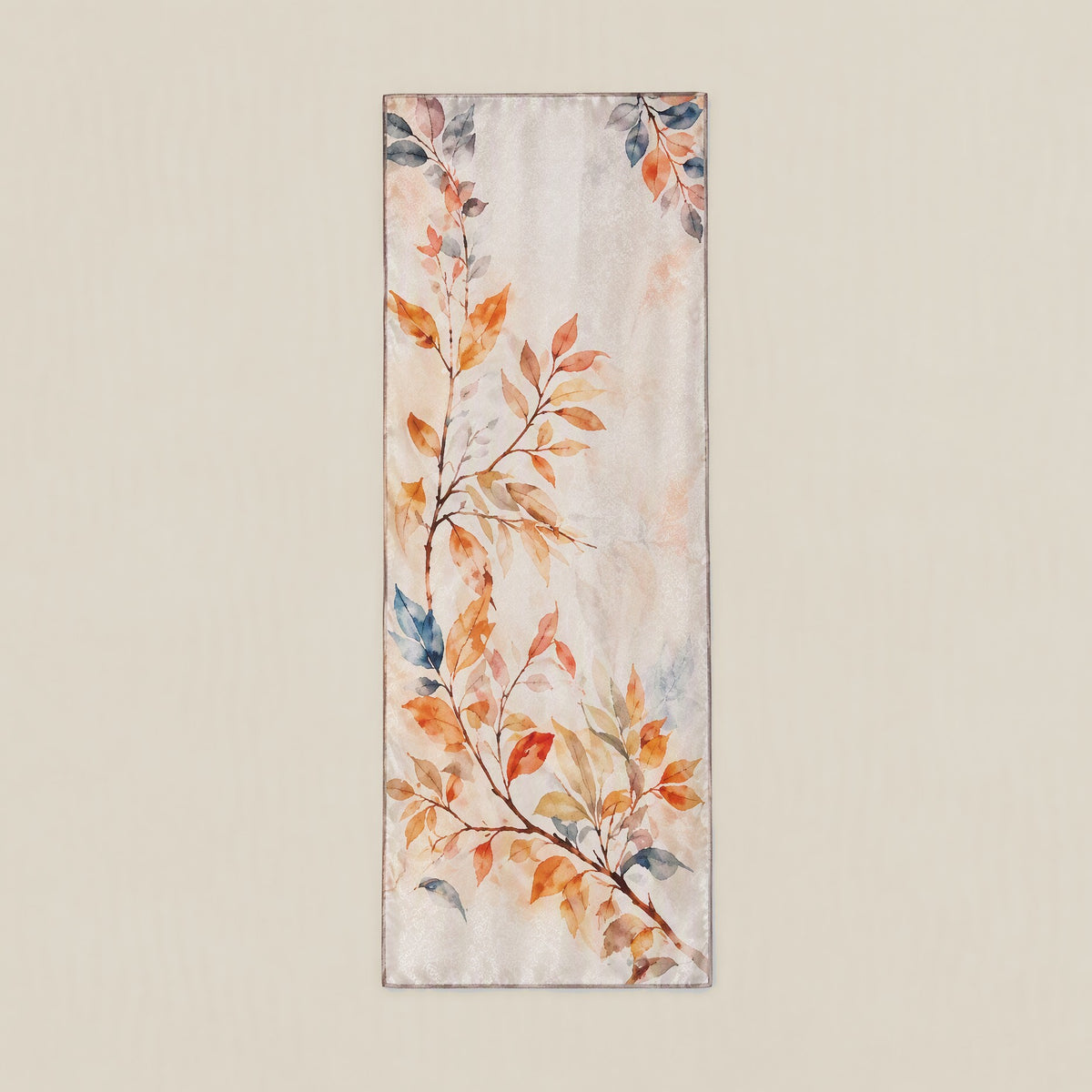 Falling leaves and flowers mulberry silk scarf