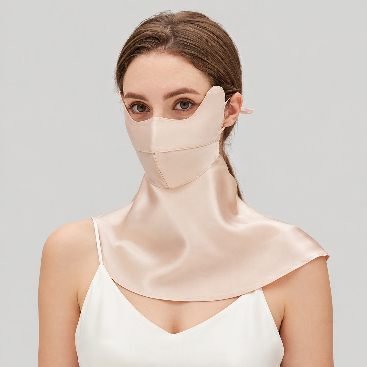 Mulberry Silk Eye-Protecting Sun Mask with Neck Drape