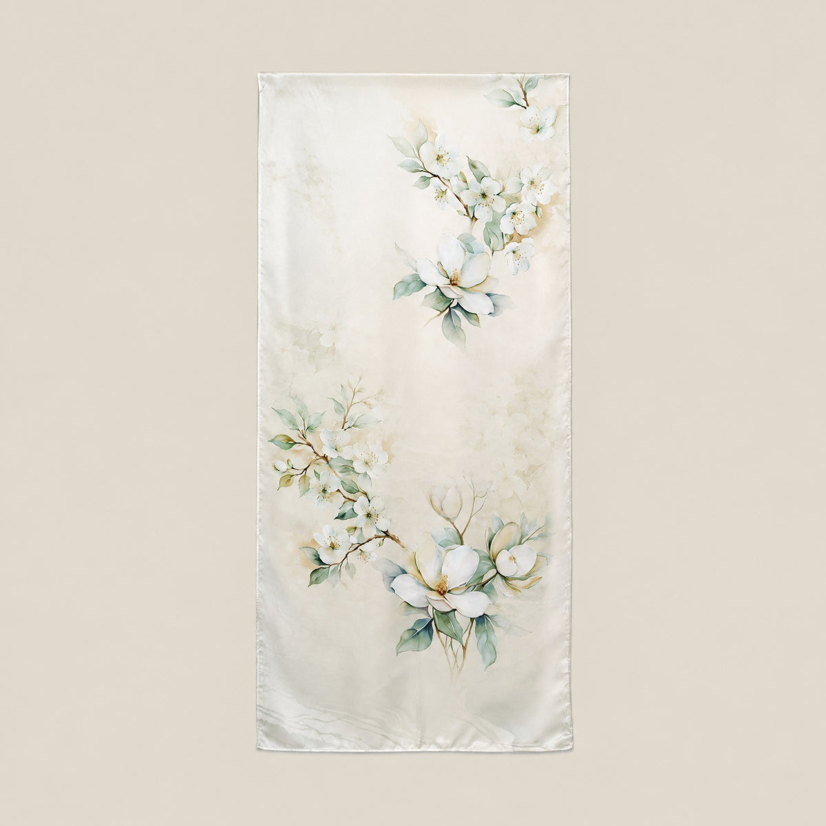 Willow branch mulberry silk scarf
