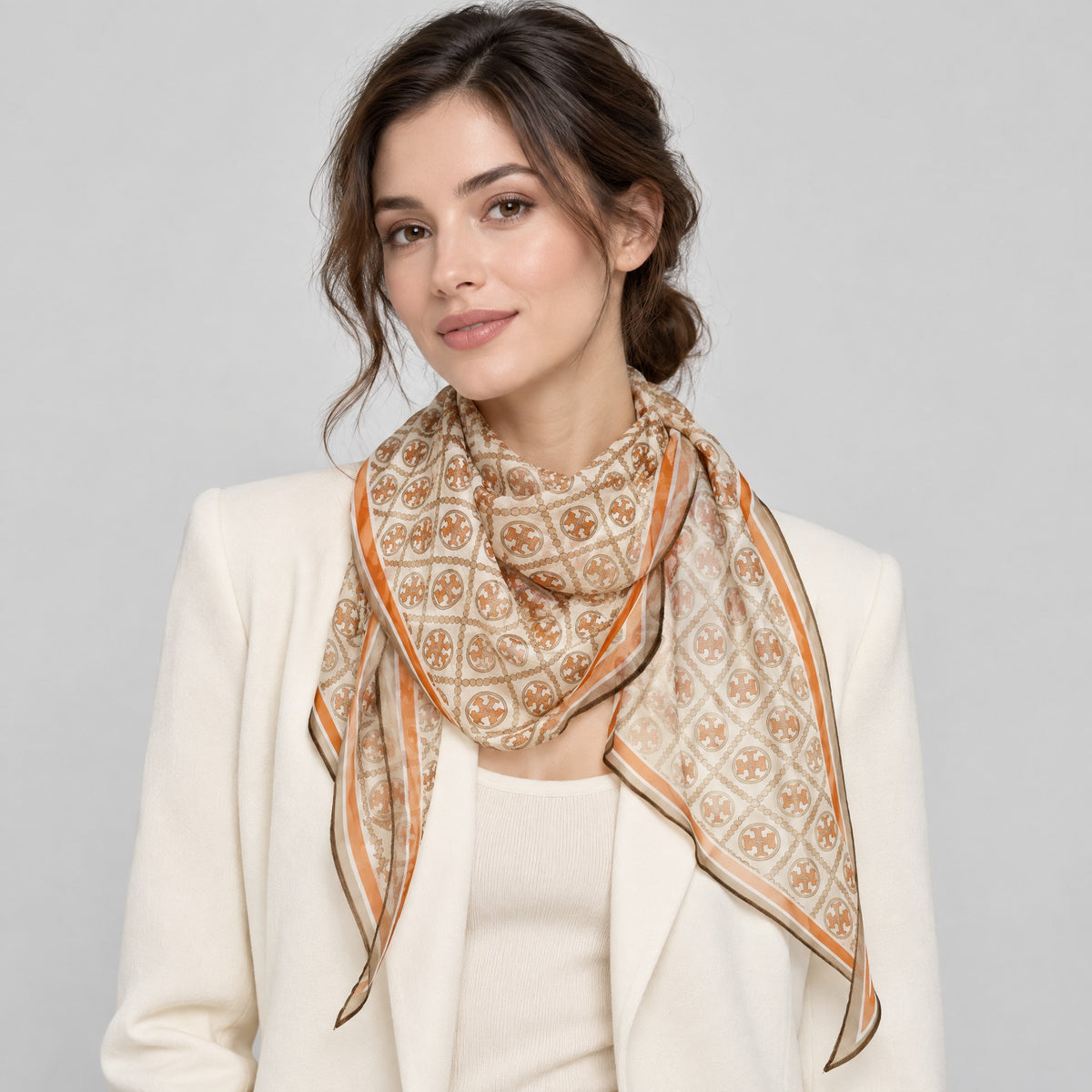 Time Imprint Mulberry Silk Long Scarf – 13 x 63 in