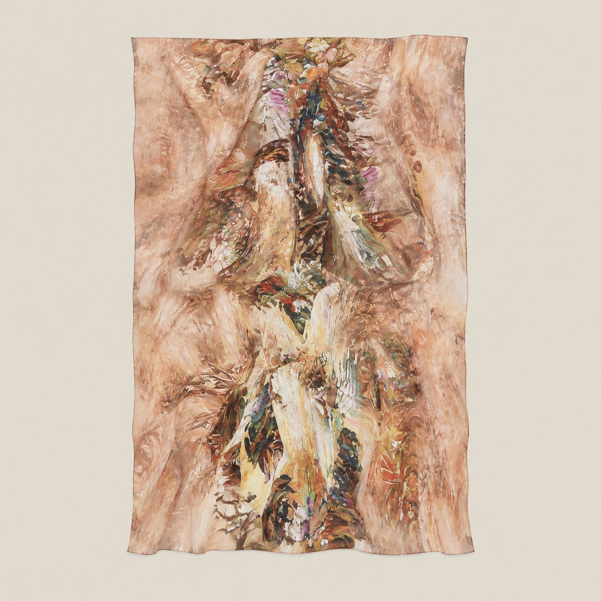 Rising Wind jacquard mulberry silk scarf