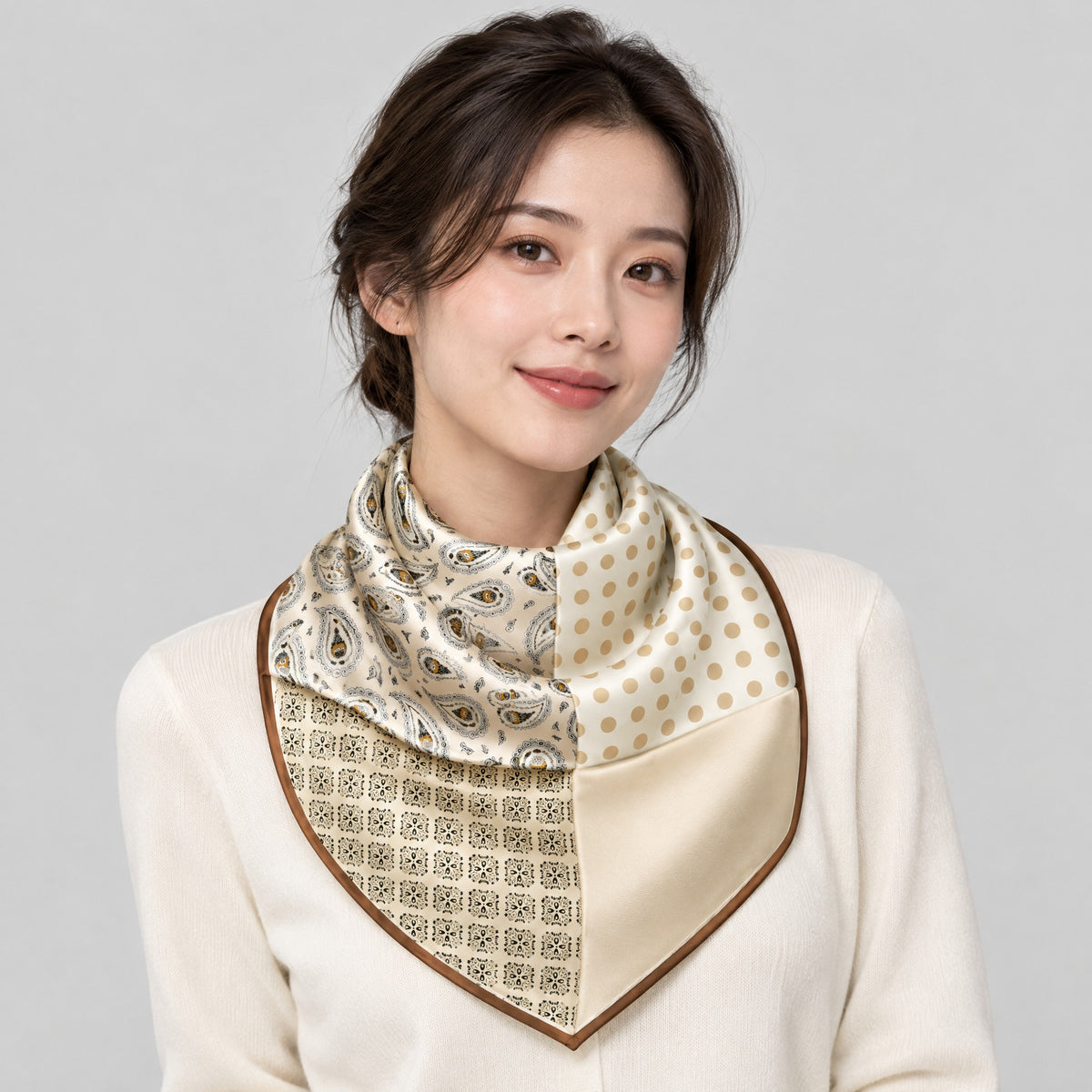 Vintage Classic Mulberry Silk Square Scarf – 27 in