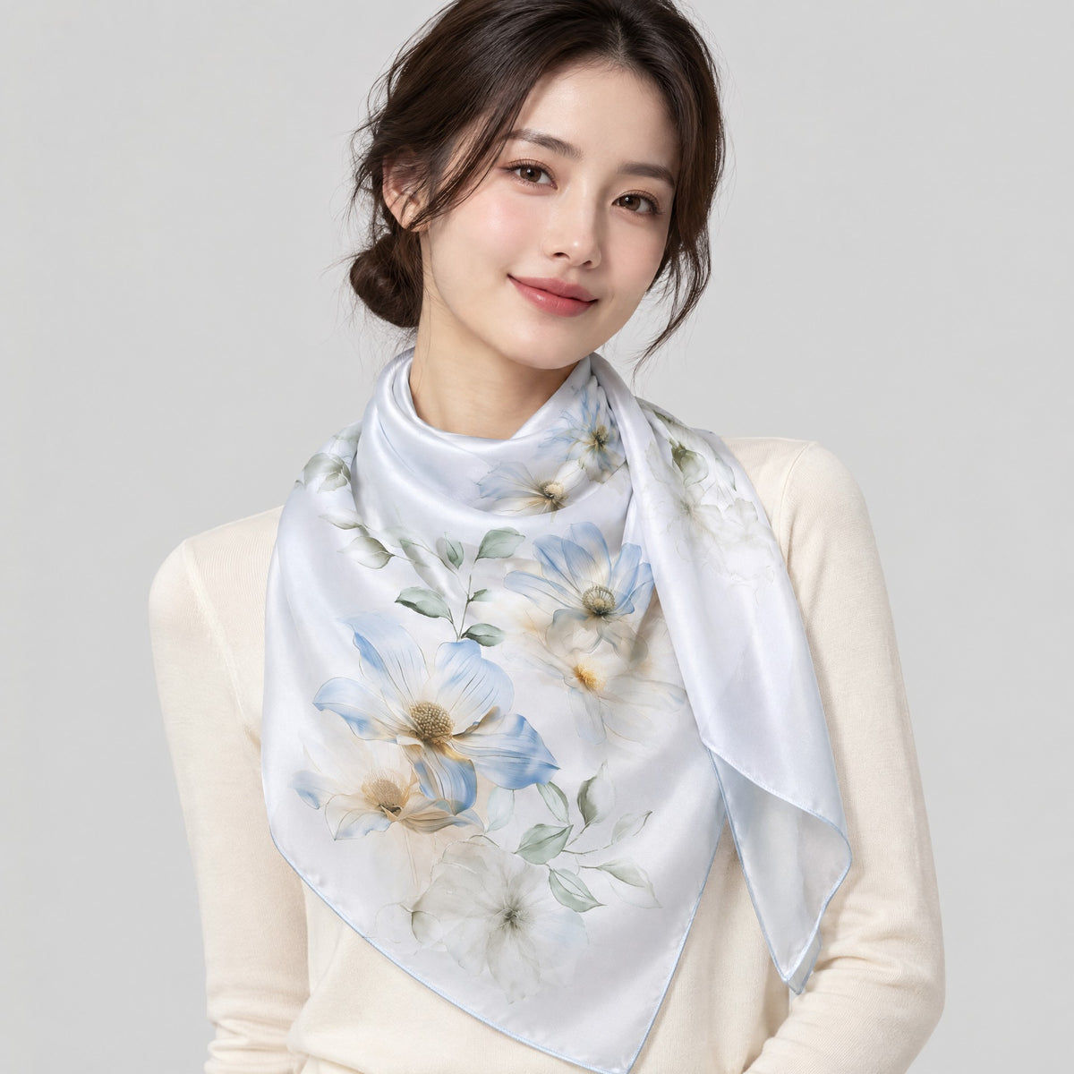 Morning Dew Mulberry Silk Long Scarf – 22 x 68 in