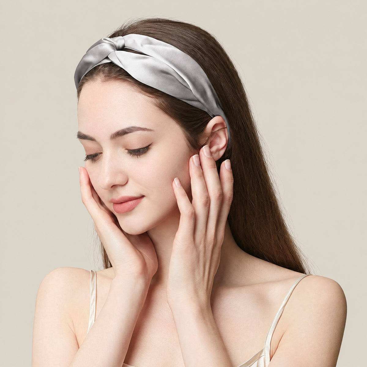 19 Momme Mulberry Silk Headband – Twisted Knot Wide Hairband